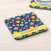 Ruimtepatroon, Planeten, Sterren, Kosmos, Jouw naa Bier Onderzetter (Linkerzijde)