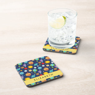 Ruimtepatroon, Planeten, Sterren, Kosmos, Jouw naa Bier Onderzetter