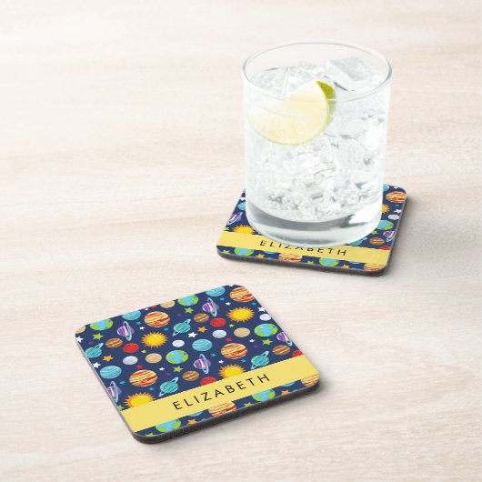 Ruimtepatroon, Planeten, Sterren, Kosmos, Jouw naa Bier Onderzetter (Rechterzijde)