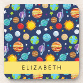 Ruimtepatroon, Planeten, Sterren, Kosmos, Jouw naa Bier Onderzetter (Voorkant)
