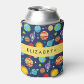 Ruimtepatroon, Planeten, Sterren, Kosmos, Jouw naa Blikjeskoeler (Blikje Voorkant)