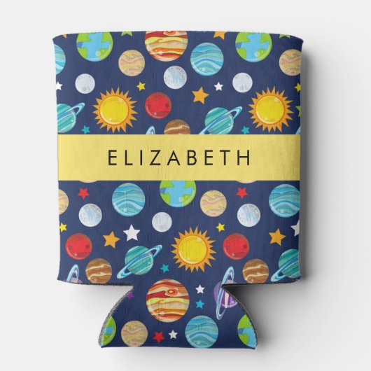 Ruimtepatroon, Planeten, Sterren, Kosmos, Jouw naa Blikjeskoeler (Achterkant)