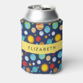 Ruimtepatroon, Planeten, Sterren, Kosmos, Jouw naa Blikjeskoeler (Blikje Achterkant)