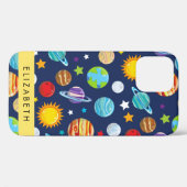Ruimtepatroon, Planeten, Sterren, Kosmos, Jouw naa Case-Mate iPhone Case (Achterkant (horizontaal))