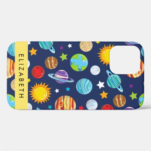 Ruimtepatroon, Planeten, Sterren, Kosmos, Jouw naa Case-Mate iPhone Case (Achterkant (horizontaal))