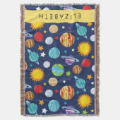 Ruimtepatroon, Planeten, Sterren, Kosmos, Jouw naa Deken (Voorkant Verticaal)