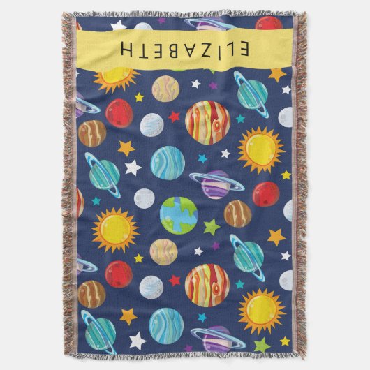 Ruimtepatroon, Planeten, Sterren, Kosmos, Jouw naa Deken (Voorkant Verticaal)