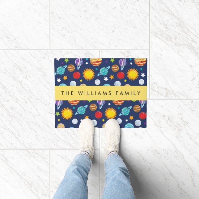 Ruimtepatroon, Planeten, Sterren, Kosmos, Jouw naa Deurmat (Binnen)