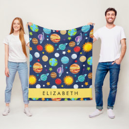 Ruimtepatroon, Planeten, Sterren, Kosmos, Jouw naa Fleece Deken
