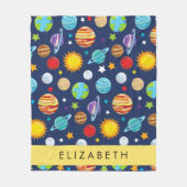 Ruimtepatroon, Planeten, Sterren, Kosmos, Jouw naa Fleece Deken (Voorkant)
