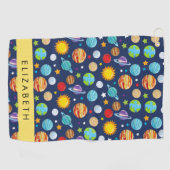 Ruimtepatroon, Planeten, Sterren, Kosmos, Jouw naa Golfhanddoek (Horizontaal)