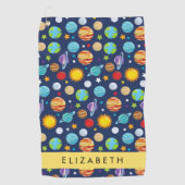 Ruimtepatroon, Planeten, Sterren, Kosmos, Jouw naa Golfhanddoek (Voorkant)