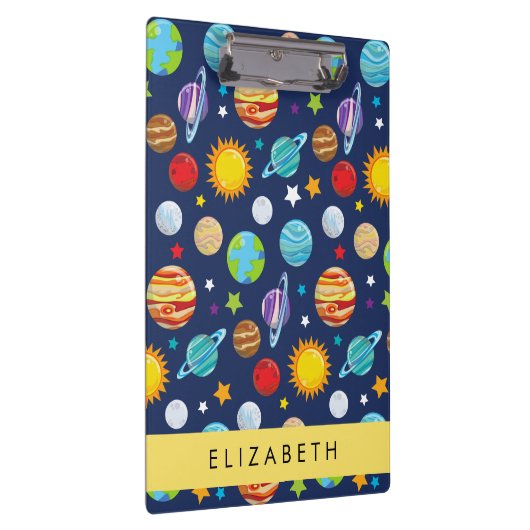 Ruimtepatroon, Planeten, Sterren, Kosmos, Jouw naa Klembord (Rechts)