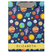Ruimtepatroon, Planeten, Sterren, Kosmos, Jouw naa Klembord (Voorkant)