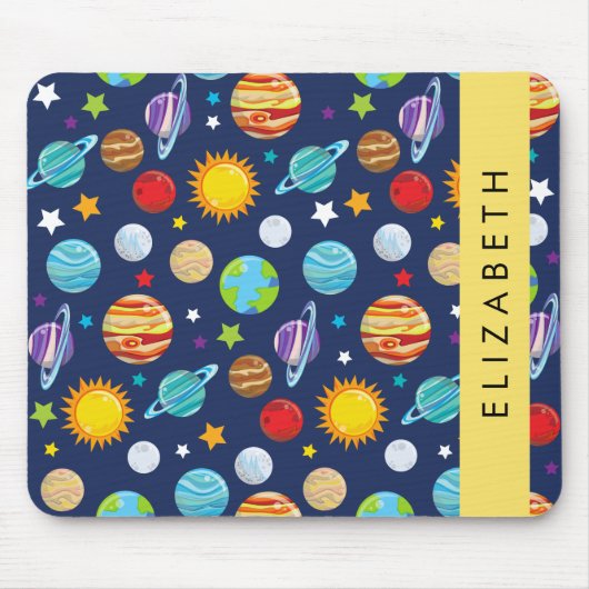 Ruimtepatroon, Planeten, Sterren, Kosmos, Jouw naa Muismat (Voorkant)