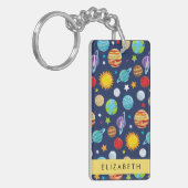 Ruimtepatroon, Planeten, Sterren, Kosmos, Jouw naa Sleutelhanger (Voorkant Links)