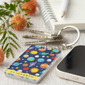 Ruimtepatroon, Planeten, Sterren, Kosmos, Jouw naa Sleutelhanger (Voorkant Rechts)