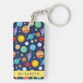 Ruimtepatroon, Planeten, Sterren, Kosmos, Jouw naa Sleutelhanger (achterkant)