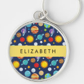 Ruimtepatroon, Planeten, Sterren, Kosmos, Jouw naa Sleutelhanger (Voorkant)