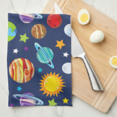 Ruimtepatroon, Planeten, Sterren, Kosmos, Jouw naa Theedoek (Quarter Fold)