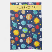 Ruimtepatroon, Planeten, Sterren, Kosmos, Jouw naa Theedoek (Verticaal)