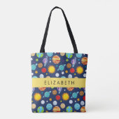 Ruimtepatroon, Planeten, Sterren, Kosmos, Jouw naa Tote Bag (Achterkant)