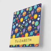 Ruimtepatroon, Planeten, Sterren, Kosmos, Jouw naa Vierkante Klok (Hoek)