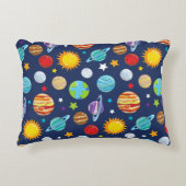 Ruimtepatroon, planeten, sterren, kosmos, melkweg accent kussen (Voorkant)