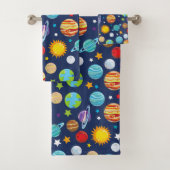 Ruimtepatroon, planeten, sterren, kosmos, melkweg bad handdoek (Insitu)