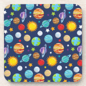 Ruimtepatroon, planeten, sterren, kosmos, melkweg bier onderzetter (Voorkant)
