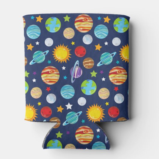 Ruimtepatroon, planeten, sterren, kosmos, melkweg blikjeskoeler (Achterkant)