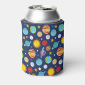 Ruimtepatroon, planeten, sterren, kosmos, melkweg blikjeskoeler (Blikje Achterkant)