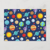 Ruimtepatroon, planeten, sterren, kosmos, melkweg briefkaart (Voorkant)