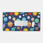 Ruimtepatroon, planeten, sterren, kosmos, melkweg bureaumat (Keyboard & Muis)