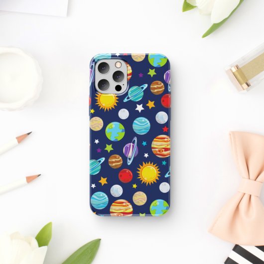 Ruimtepatroon, planeten, sterren, kosmos, melkweg Case-Mate iPhone case