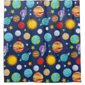 Ruimtepatroon, planeten, sterren, kosmos, melkweg douchegordijn (Voorkant)