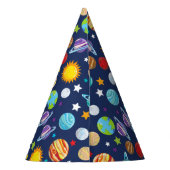 Ruimtepatroon, planeten, sterren, kosmos, melkweg feesthoedjes (Achterkant)