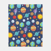 Ruimtepatroon, planeten, sterren, kosmos, melkweg fleece deken (Voorkant)
