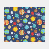 Ruimtepatroon, planeten, sterren, kosmos, melkweg fleece deken (Voorkant (Horizontaal))