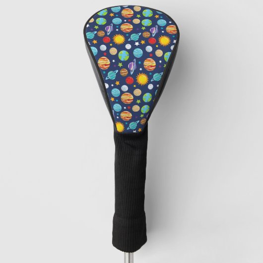 Ruimtepatroon, planeten, sterren, kosmos, melkweg golfheadcover (Voorkant)
