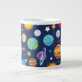 Ruimtepatroon, planeten, sterren, kosmos, melkweg grote koffiekop (Voorkant)