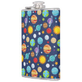 Ruimtepatroon, planeten, sterren, kosmos, melkweg heupfles (Links)