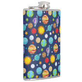 Ruimtepatroon, planeten, sterren, kosmos, melkweg heupfles (Rechts)