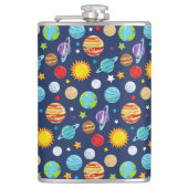 Ruimtepatroon, planeten, sterren, kosmos, melkweg heupfles (Voorkant)