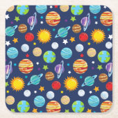 Ruimtepatroon, planeten, sterren, kosmos, melkweg kartonnen onderzetters (Voorkant)