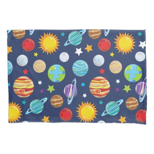 Ruimtepatroon, planeten, sterren, kosmos, melkweg kussensloop (Voorkant)