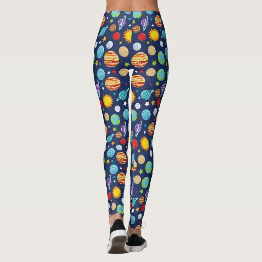 Ruimtepatroon, planeten, sterren, kosmos, melkweg leggings (Achterkant)