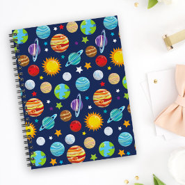 Ruimtepatroon, planeten, sterren, kosmos, melkweg notitieboek