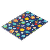 Ruimtepatroon, planeten, sterren, kosmos, melkweg notitieboek (Linkerzijde)