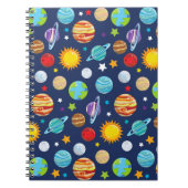 Ruimtepatroon, planeten, sterren, kosmos, melkweg notitieboek (Voorkant)